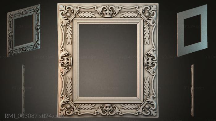 Decorative frames, framing (Square frame with acanthus leaves and scrolls, RMI_003082) 3D models for cnc