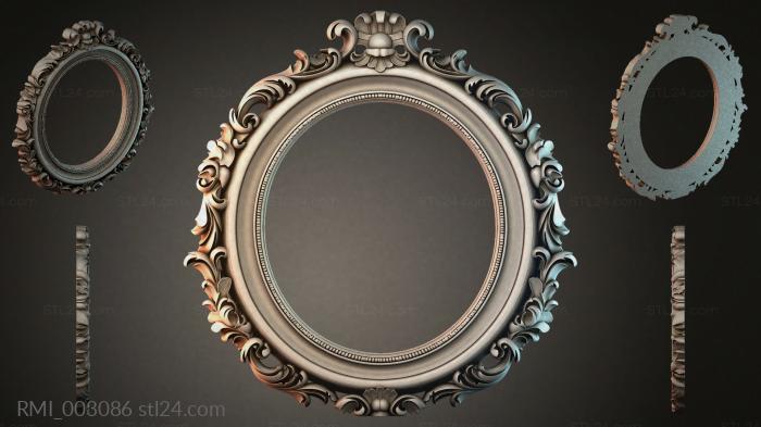 Oval frame with scrolls and leaves for CNC 3d STL model