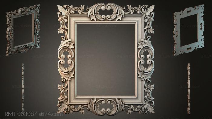 Mirror frame with cascading acanthus and volutes 3d STL model