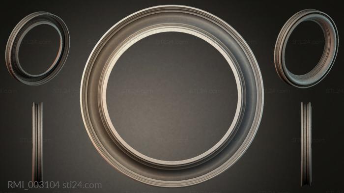 Round molding with oval rosettes and vertical stripes 3d STL model