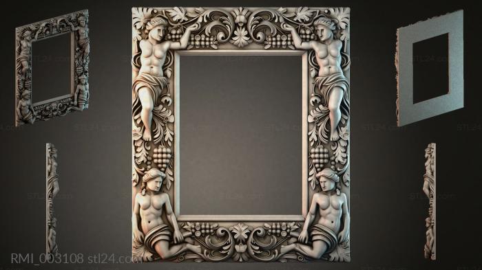 Classic frame with putti and grapes 3d STL model