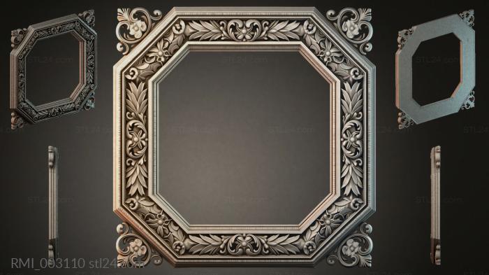 Octagonal frame with acanthus foliage and volutes 3d STL model