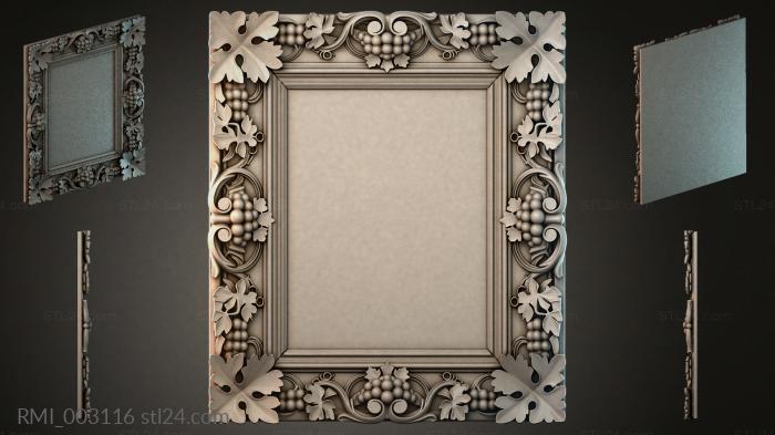 Classic frame with grape garland and scrolls 3d STL model