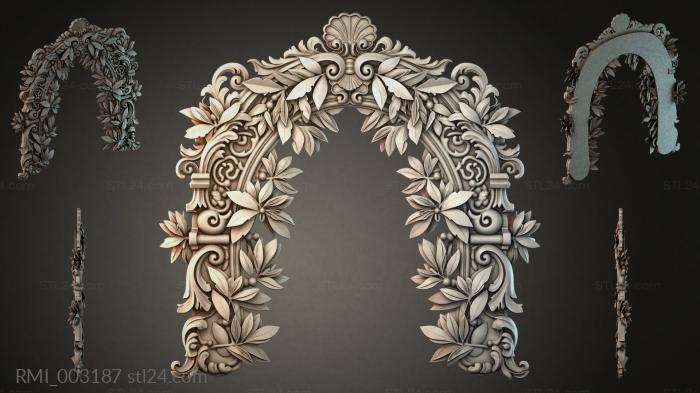 Decorative frames, framing (Architectural ornament with swirls and leaves for CNC, RMI_003187) 3D models for cnc