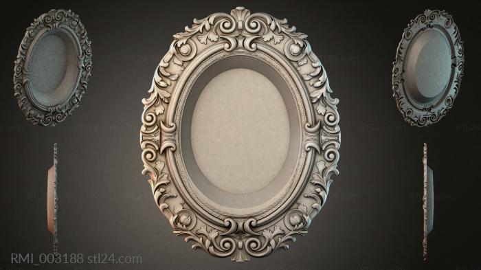Oval frame with volutes and acanthus leaves 3d STL model