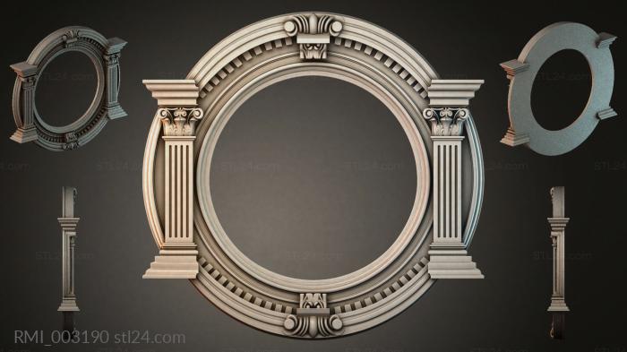 Classic round frame with columns and capitals 3d STL model
