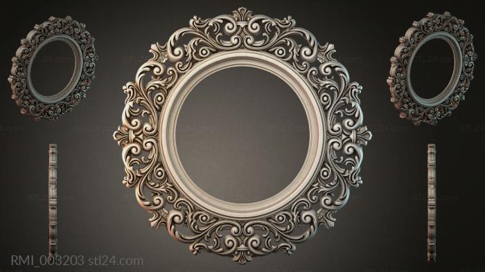 Round frame with scrolls and columns in the Baroque style 3d STL model