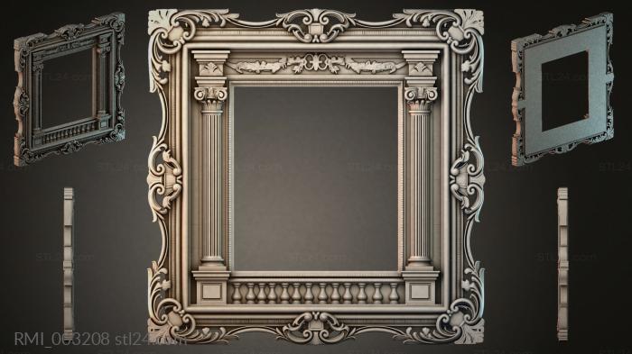 Classic frame with Corinthian columns and acanthus ornament 3d STL model