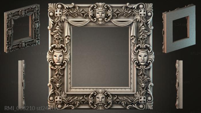 Decorative frame with mascarons and acanthus 3d STL model