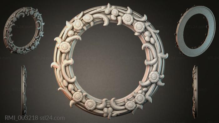 Round frame with curved leaves and rosettes 3d STL model
