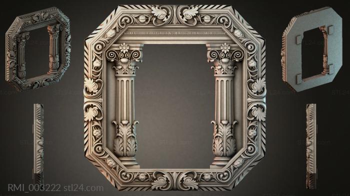 Octagonal architectural frame with Corinthian capitals and acanthus scrolls 3d STL model