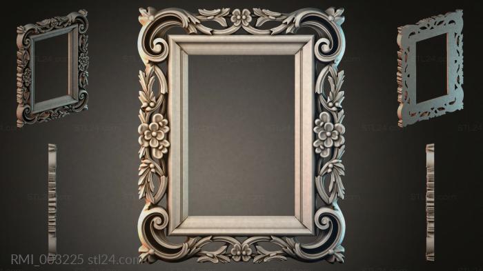 Carved frame with volutes and floral rosettes 3d STL model