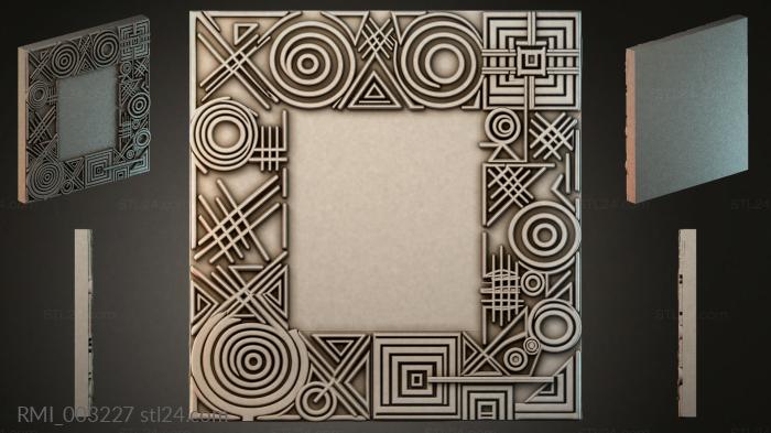 Ornamental frame with geometric circles and lines 3d STL model