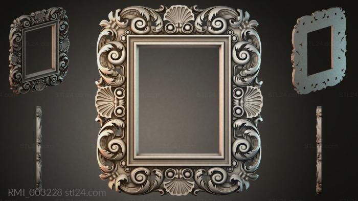 Mirror frame with scrolls and shells 3d STL model