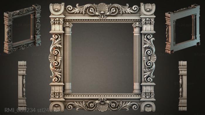 Architectural frame with Corinthian columns and acanthus leaves 3d STL model