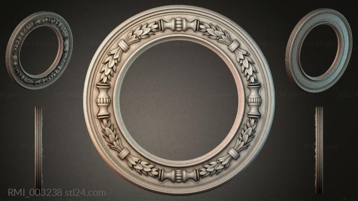 Decorative frames, framing (Classic round ceiling rose with leaves and urns, RMI_003238) 3D models for cnc