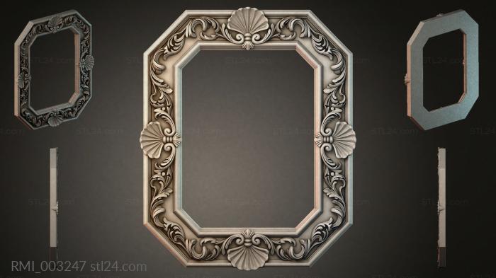 Octagonal frame with shells and acanthus 3d STL model