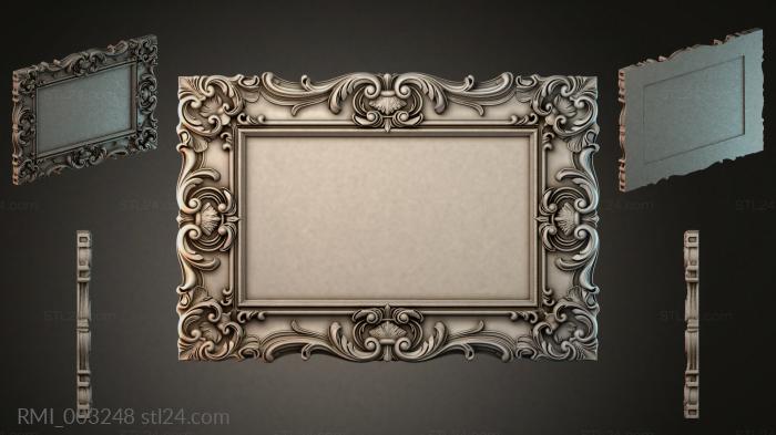 Carved ornamental picture molding with scrolls and shells 3d STL model