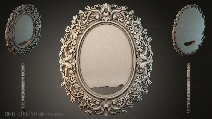Oval mirror with rocaille carving and scrolls 3d STL model