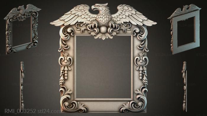Frame with a soaring eagle and acanthus scrolls 3d STL model