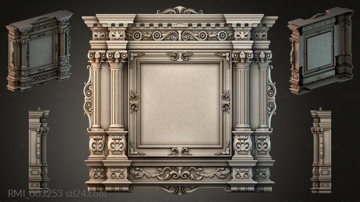 Classical portal with Corinthian columns and ornamental frieze 3d STL model
