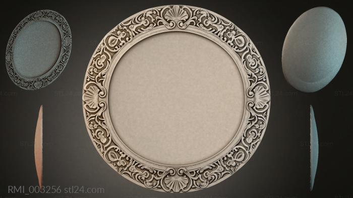Round frame with Rococo scrolls for CNC 3d STL model