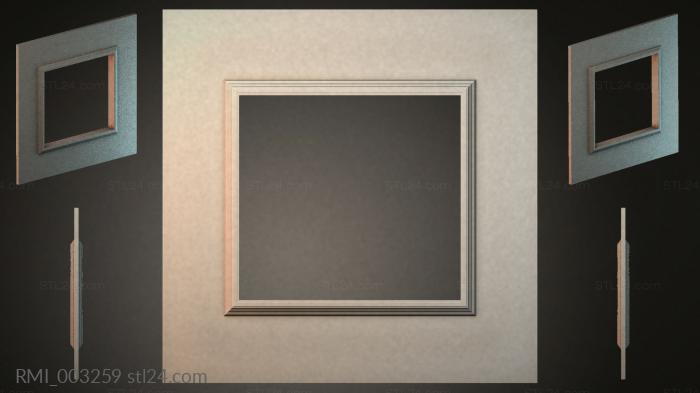 Panel with rectangular windows and moldings 3d STL model