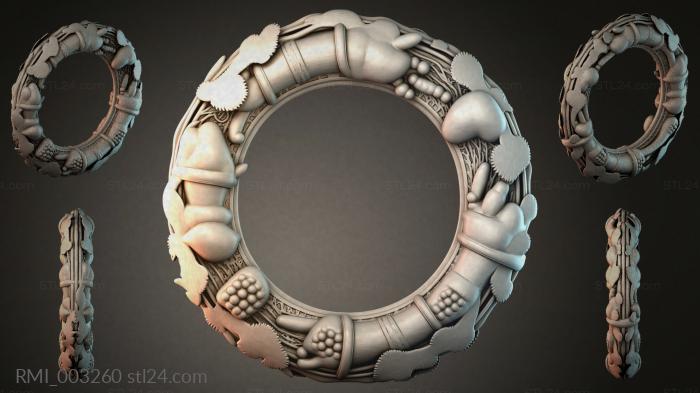 Round framework with angels and lion heads 3d STL model