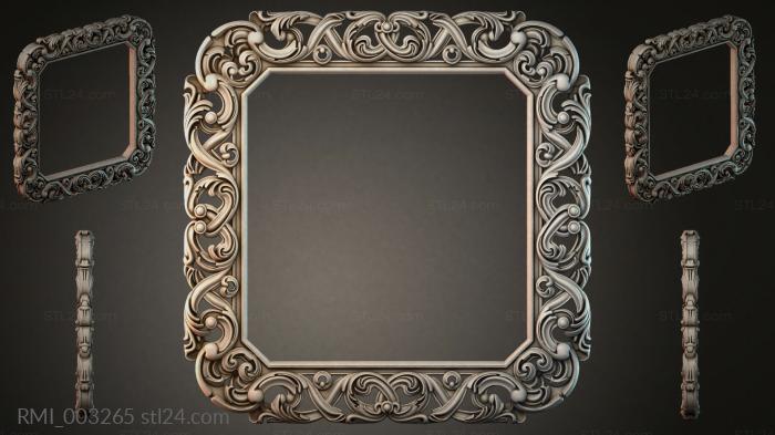 Square frame with baroque scrolls and colonnade 3d STL model