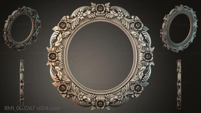 Round frame with floral and swirl patterns 3d STL model