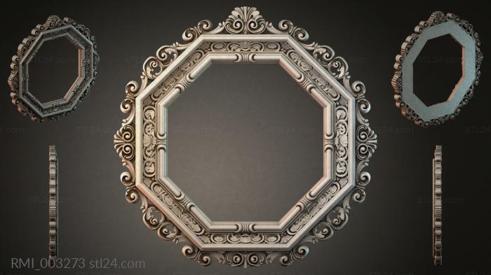 Octagonal frame with volutes and ornament 3d STL model