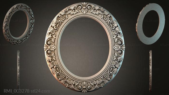 Oval frame with acanthus ornament and rosettes 3d STL model