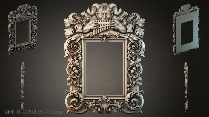 Figured frame with satyr and paneer for a mirror or painting 3d STL model
