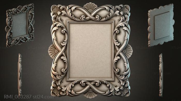 Decorative square frame with acanthus and volutes 3d STL model