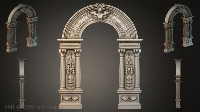 Architectural portal with columns and an arched vault 3d STL model