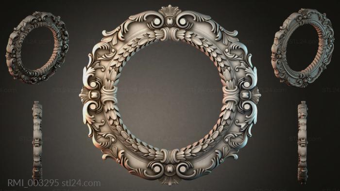Round frame with openwork ornament and acanthus 3d STL model