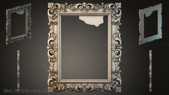 Carved frame with acanthus ornament and volutes 3d STL model