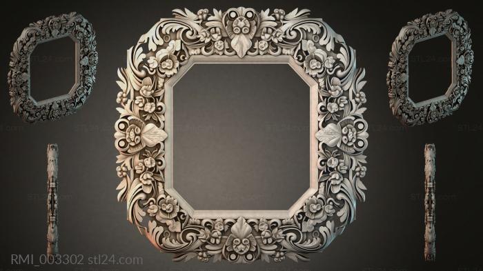 Carved square frames with acanthus leaves and floral motifs 3d STL model