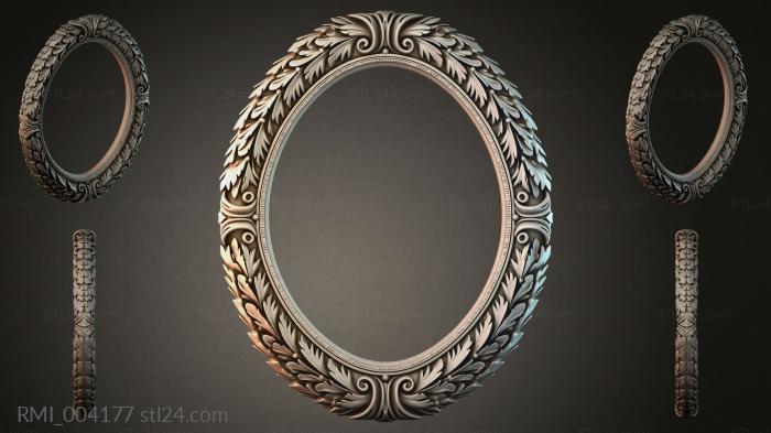 Oval mirror frames with acanthus leaf and volutes 3d STL model