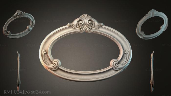 Oval cartouche with volutes and curls 3d STL model