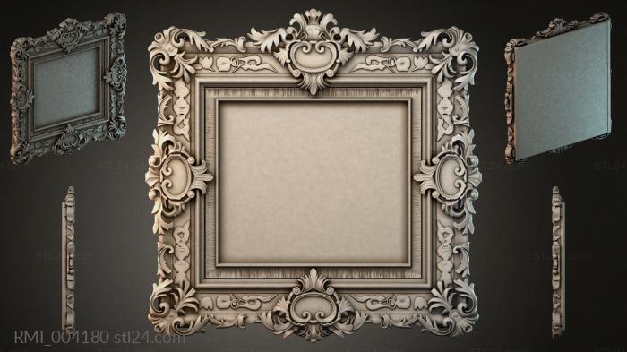 Openwork rectangular molding with swirls for the panel 3d STL model