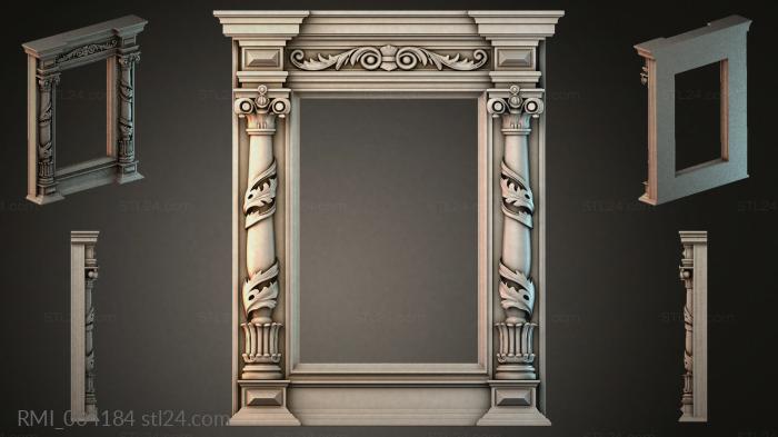 Classic fireplace mantel with Ionic columns and acanthus ornamentation 3d STL model
