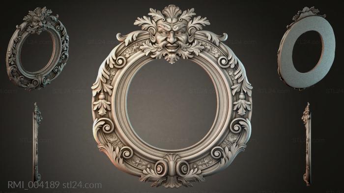 Round frame with mask and leaves 3d STL model