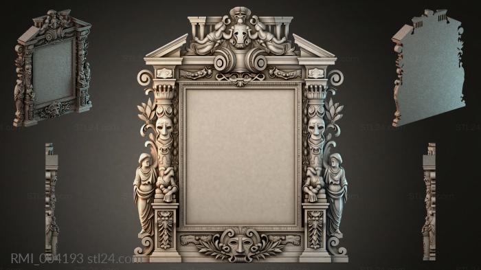Classic frame with caryatids and masks 3d STL model