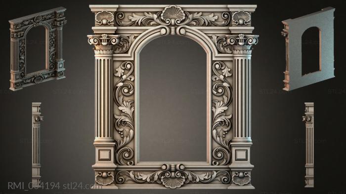 Architectural portal with Corinthian capitals and foliate cartouches 3d STL model
