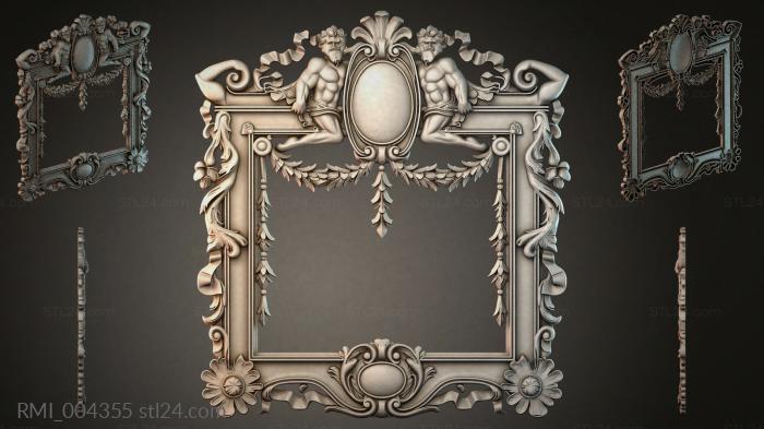 Classic rectangular frame with putti and oval medallions 3d STL model