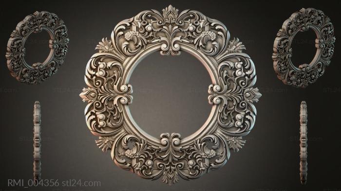Round vignette with scrolls, palmettes and balls 3d STL model