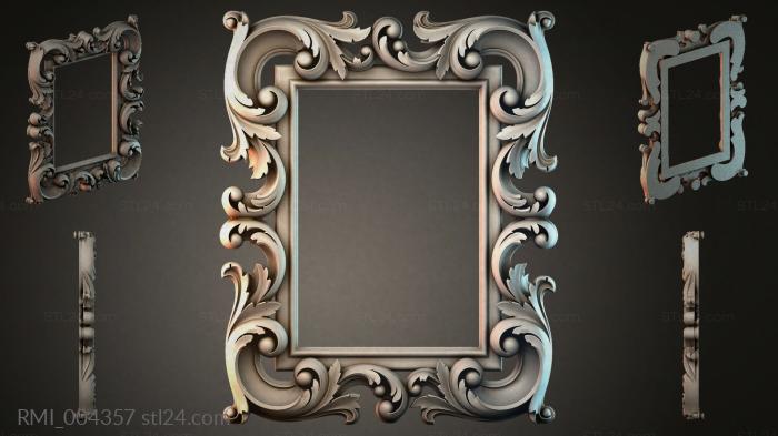 Rectangular frame with volutes and acanthus 3d STL model