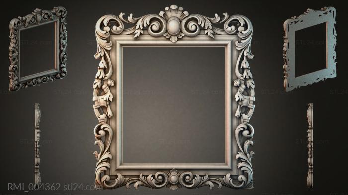 Classic mirror frame with acanthus and volutes 3d STL model