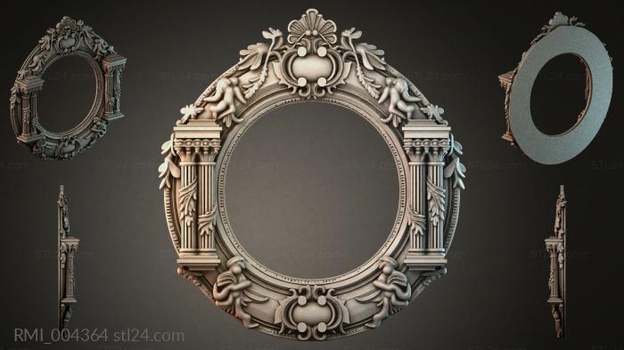 Oval frame with columns and angels 3d STL model